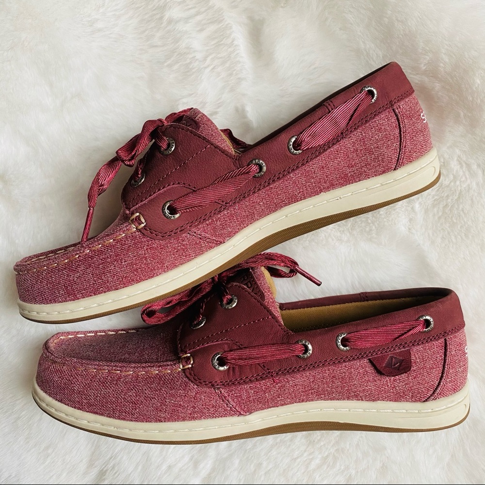 New sperry Koifish Chambray Boat Shoe wine - Picture 6 of 14